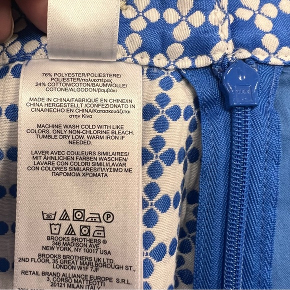 New Brooks Brothers 346 blue and white medallion pencil skirt with pockets 14 - Picture 5 of 9